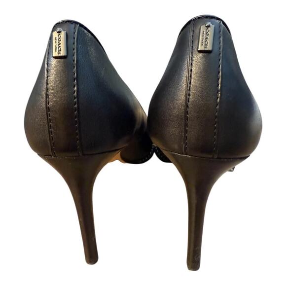 Coach Vonna Studded Black Leather Heel Women size 5 EUC - Picture 5 of 7
